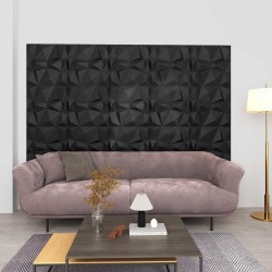 Panneaux muraux 48 pcs Noir Diamant 50 x 50 cm Mousse XPS 621522621522