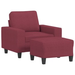 Fauteuil avec repose-pied Rouge bordeaux 60 cm Tissu 621523621523