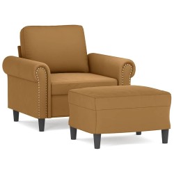 Fauteuil avec repose-pied Marron 60 cm Velours 621531621531