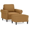 Fauteuil avec repose-pied Marron 60 cm Velours 621531621531