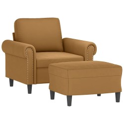 Fauteuil avec repose-pied Marron 60 cm Velours 621531621531