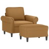 Fauteuil avec repose-pied Marron 60 cm Velours 621531621531