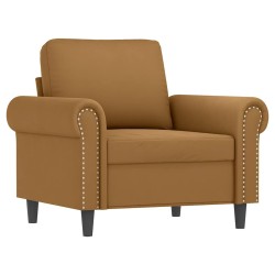 Fauteuil avec repose-pied Marron 60 cm Velours 621531621531
