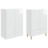 Ensemble de Meubles 2 pcs Blanc brillant Bois d'ingénierie 621532621532