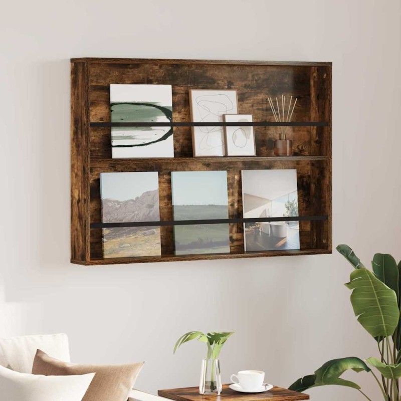 Étagère à magazines avec étagère Chêne fumé 100 x 12 x 70 cm 621533621533
