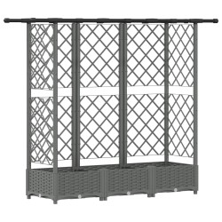 Lit Élevé avec Treillis et Toit Gris clair 164 x 40 x 121 cm PP 621539621539