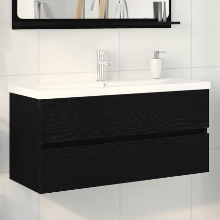 Meuble de Lavabo de Salle de Bain Chêne noir 100 x 39 x 62 cm 621544621544