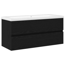 Meuble de Lavabo de Salle de Bain Chêne noir 100 x 39 x 62 cm 621544621544