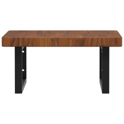Étagère de vasque murale acier et bois de chêne massif 621545621545