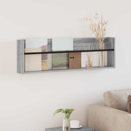 Étagère à magazines avec étagère Gris Sonoma 100 x 12 x 30 cm 621548621548