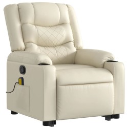 Fauteuil inclinable de massage Crème Similicuir 621552621552