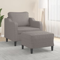 Fauteuil avec repose-pied Taupe 60 cm Tissu 621556621556