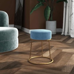 Tabouret rond Bleu clair Velours 621559621559