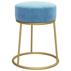 Tabouret rond Bleu clair Velours 621559621559