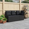 Sofa de jardin avec accoudoirs et sofa d'angle 2 Pièce Noir 621560621560