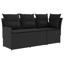 Sofa de jardin avec accoudoirs et sofa d'angle 2 Pièce Noir 621560621560