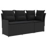 Sofa de jardin avec accoudoirs et sofa d'angle 2 Pièce Noir 621560621560