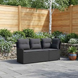Sofa de jardin avec accoudoirs et sofa d'angle 2 Pièce Noir 621560621560