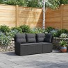 Sofa de jardin avec accoudoirs et sofa d'angle 2 Pièce Noir 621560621560