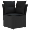 Sofa de jardin avec accoudoirs et sofa d'angle 2 Pièce Noir 621560621560