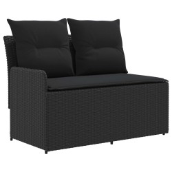 Sofa de jardin avec accoudoirs et sofa d'angle 2 Pièce Noir 621560621560