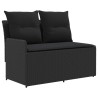 Sofa de jardin avec accoudoirs et sofa d'angle 2 Pièce Noir 621560621560