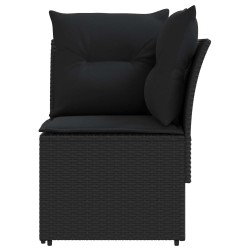 Sofa de jardin avec accoudoirs et sofa d'angle 2 Pièce Noir 621560621560