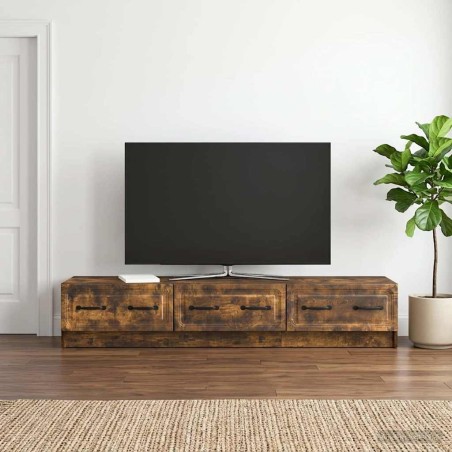 Meuble TV Chêne fumé 147 x 34,5 x 27 cm Bois d'ingénierie 621561621561