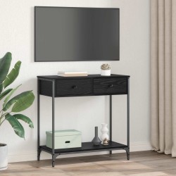 Table console Chêne noir 75 x 34,5 x 75 cm Bois d'ingénierie 621565621565