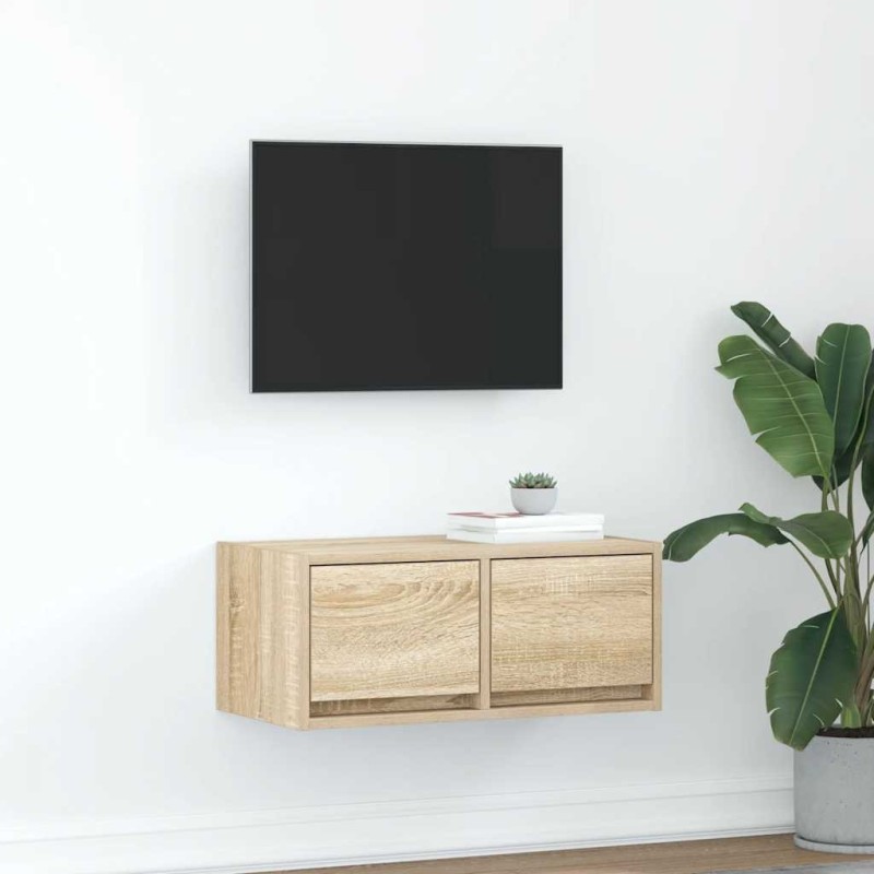 Meuble TV chêne sonoma 60x31x25,5 cm bois d'ingénierie 621566621566