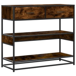 Table console chêne fumé 90x35x80 cm bois d'ingénierie 621568621568