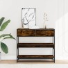 Table console chêne fumé 90x35x80 cm bois d'ingénierie 621568621568