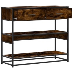 Table console chêne fumé 90x35x80 cm bois d'ingénierie 621568621568