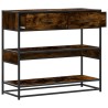 Table console chêne fumé 90x35x80 cm bois d'ingénierie 621568621568