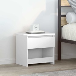 Table de chevet blanc brillant 40x30x39 cm bois d’ingénierie 621571621571