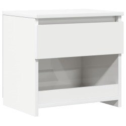 Table de chevet blanc brillant 40x30x39 cm bois d’ingénierie 621571621571