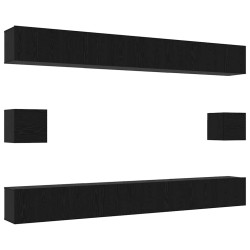 Ensemble meuble TV 8 pcs Chêne noir Bois d'ingénierie 621573621573