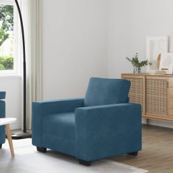 Fauteuil canapé bleu 100x77x82 cm velours 621581621581