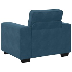 Fauteuil canapé bleu 100x77x82 cm velours 621581621581
