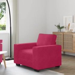 Fauteuil canapé rouge bordeaux 100x77x82 cm velours 621583621583