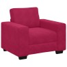 Fauteuil canapé rouge bordeaux 100x77x82 cm velours 621583621583