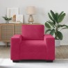 Fauteuil canapé rouge bordeaux 100x77x82 cm velours 621583621583