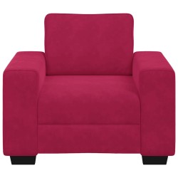 Fauteuil canapé rouge bordeaux 100x77x82 cm velours 621583621583