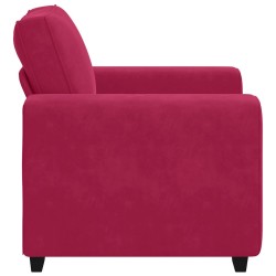Fauteuil canapé rouge bordeaux 100x77x82 cm velours 621583621583