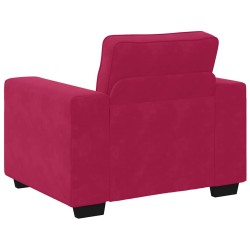 Fauteuil canapé rouge bordeaux 100x77x82 cm velours 621583621583