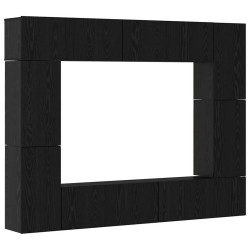 Ensemble meuble TV 8 pcs Chêne noir Bois d'ingénierie 621586621586