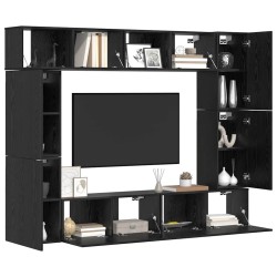 Ensemble meuble TV 8 pcs Chêne noir Bois d'ingénierie 621586621586