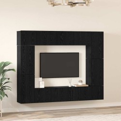 Ensemble meuble TV 8 pcs Chêne noir Bois d'ingénierie 621586621586