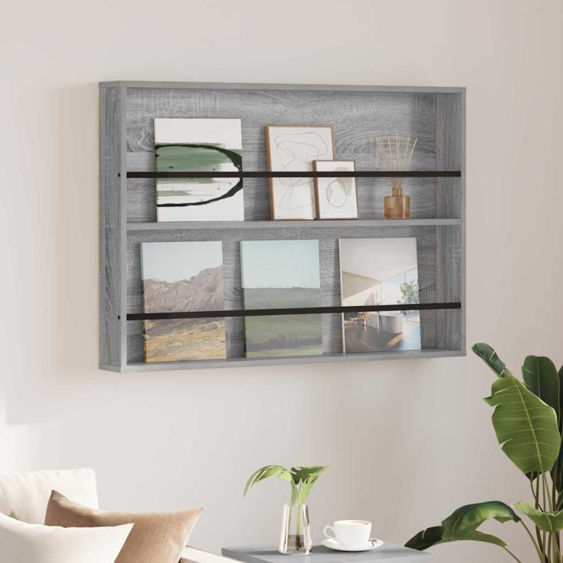 Étagère à magazines avec étagère Gris Sonoma 100 x 12 x 70 cm 621589621589