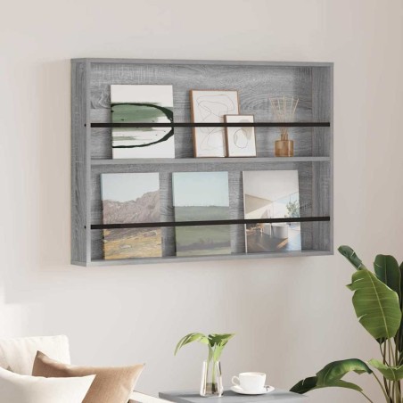 Étagère à magazines avec étagère Gris Sonoma 100 x 12 x 70 cm 621589621589